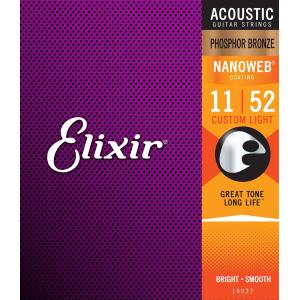 CORDIERA PER CHITARRA ACUSTICA PHOSPHOR BRONZE CUSTOM LIGHT - 011/052 ELIXIR