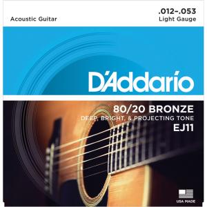 D'ADDARIO EJ11  80/20 BRONZE ROUND WOUND - MUTA LIGHT .012-.053