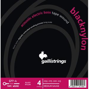 GALLISTRINGS - BLACK NYLON - [G77] MUTA 4 CORDE BASSO ACUSTICO .055-.115