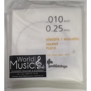 GALLI PL010 CORDA CHITARRA ACUSTICA/ELETTRICA 010