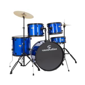 SOUNDSATION BATTERIA ACUSTICA 5 PCS IN PIOPPO CON FINITURA RIVESTITA METALLIC BLUE