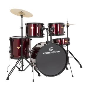 SOUNDSATION  EDK22B-WR DRUM SET 5 PCS IN PIOPPO CON FINITURA RIVESTITA WINE RED