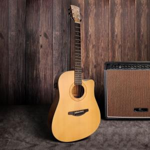 CHITARRA ACUSTICA DREADNOUGHT 4/4 CON TOP IN ABETE MASELLO, ROSETTA INCISA E PREAMP