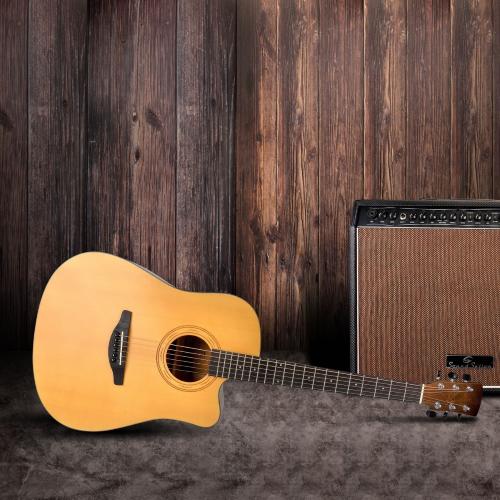 CHITARRA ACUSTICA DREADNOUGHT 4/4 CON TOP IN ABETE MASELLO, ROSETTA INCISA E PREAMP