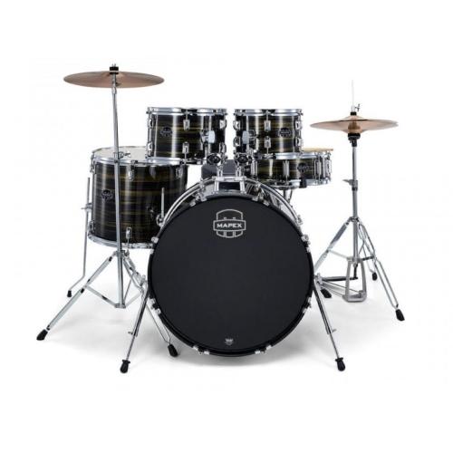 MAPEX CM5294FTCFJ Comet Rock 5 Pezzi Ebony Yellow Grain Con Hardware E Piatti