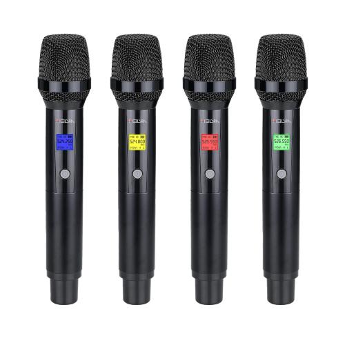 HELVIA VERBA-401 UHF TRUE DIVERSITY WIRELESS SYSTEM CON AUTOSCAN - 4 MIC A MANO A2 (628-668 MHZ)