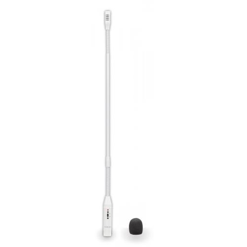 HELVIA MICROFONO A COLLO D'OCA CARDIOIDE CON INTERRUTTORE - LUNGHEZZA 55 CM, BIANCO