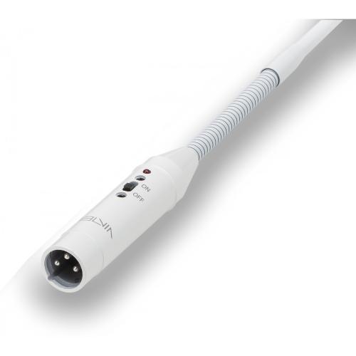 HELVIA MICROFONO A COLLO D'OCA CARDIOIDE CON INTERRUTTORE - LUNGHEZZA 55 CM, BIANCO