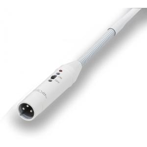 HELVIA MICROFONO A COLLO D'OCA CARDIOIDE CON INTERRUTTORE - LUNGHEZZA 55 CM, BIANCO