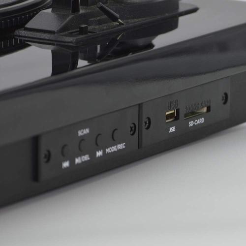 AIWA GBTUR-120BKMKII GIRADISCHI STEREO CON ALTOPARLANTI INTEGRATI, BLUETOOTH, RADIO FM E REGISTRAZIONE USB NERO