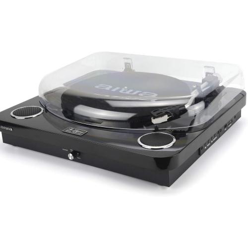AIWA GBTUR-120BKMKII GIRADISCHI STEREO CON ALTOPARLANTI INTEGRATI, BLUETOOTH, RADIO FM E REGISTRAZIONE USB NERO