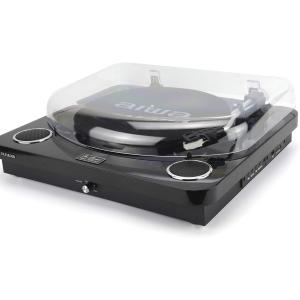 AIWA GBTUR-120BKMKII GIRADISCHI STEREO CON ALTOPARLANTI INTEGRATI, BLUETOOTH, RADIO FM E REGISTRAZIONE USB NERO