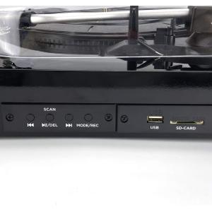 AIWA GBTUR-120BKMKII GIRADISCHI STEREO CON ALTOPARLANTI INTEGRATI, BLUETOOTH, RADIO FM E REGISTRAZIONE USB NERO
