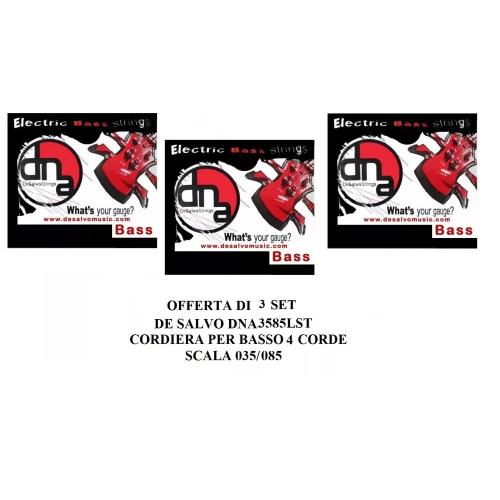 DE SALVO DNA3585LST OFFERTA DI 3 SET CORDIERA PER BASSO A 4 CORDE SCALA 035/085