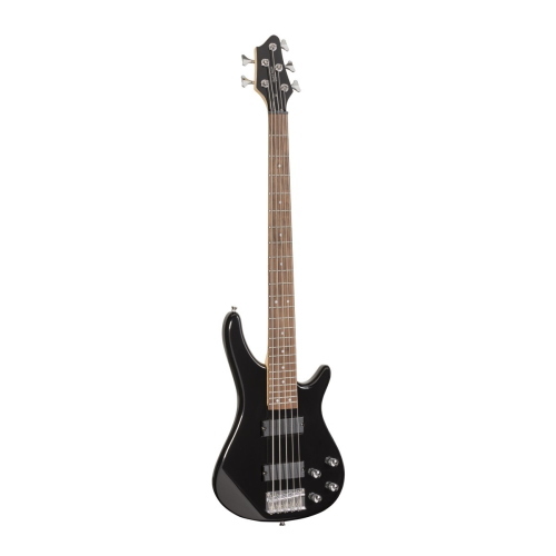 SOUNDSATION  GUNBARREL-5 BK BASSO ELETTRICO CON PICK UP AL PONTE E AL MANICO (VERSIONE 5 CORDE)