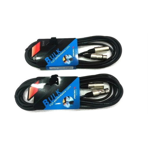 PROEL BULK250LU10 KIT 2 CAVI PER MICROFONO XLR 3 POLI F  XLR 3 POLI M 10MT 