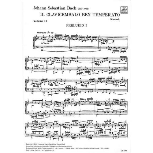 BACH Il Clavicembalo Ben Temperato Volume II