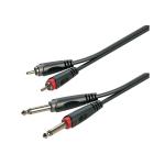 CAVO ADATTATORE 2X6.3MM JACK MASCHIO STEREO - 2XRCA MASCHIO / 3MT