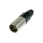 Connettore  maschio 4 poli con alloggiamento Nickel e contatti in argento NEUTRIK