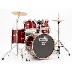 TAMBURO T5 BATTERIA ACUSTICA ROSSA CON HARDWARE E PIATTI