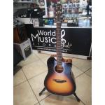CHITARRA ACUSTICA ELETTRIFICATA CUTAWAY TOBACCO SUNBURST CRAFTER HD-250CE