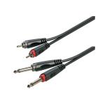Cavo adattatore 2x6.3mm Jack maschio STEREO - 2xRCA maschio / 1.5mt