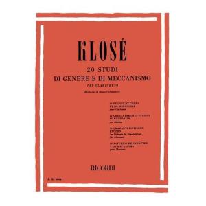 20 Studi di Genere e di Meccanismo Partiture per clarinetto, Klosé 