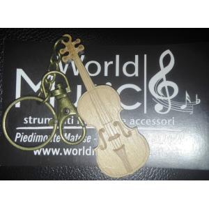 Ciondolo unisex, portachiavi, motivo: violino legno – 978912