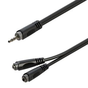 Cavo adattatore a Y 3.5mm Jack maschio STEREO - 2x3.5mm Jack femmina STEREO / 0.2mt SOUNDSATION GL-JSm2JSFm02