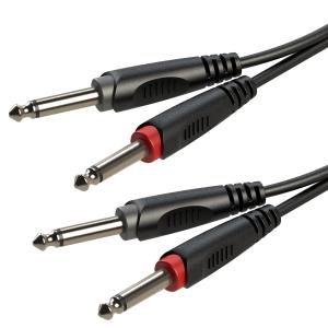 CAVO ADATTATORE 2X6.3MM JACK MASCHIO MONO - 2X6.3MM JACK MASCHIO MONO / 1.5MT