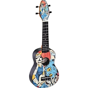 KEIKI K2-SR UKULELE SOPRANO SAMURAI CON ACCORDATORE, TRACOLLA, PLETTRI E BORSA 