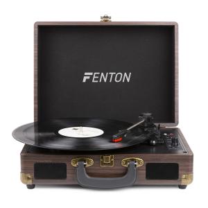 Giradischi a valigetta in legno scuro con Bluetooth Fenton RP115B 