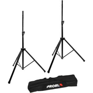 Proel FRE300KIT - Coppia di Supporti in Alluminio per Casse ACUSTICHE + Borsa per trasporto, Nero