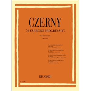 70 ESERCIZI PROGRESSIVI PER PIANOFORTE – CARL CZERNY – RICORDI ER599