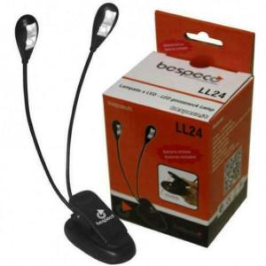 Bespeco LL24 - lampada con clip - 2 braccia/4 led